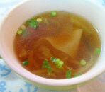 白菜とシイタケのワンタンスープ